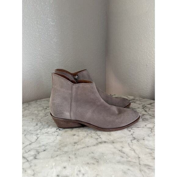 Frye Farrah Ankle Boots Womens Size 9 M Suede Inside Zip Booties - Picture 2 of 7